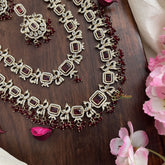 Exquisite 2 Layer Victorian Diamond Long Neckpiece-Red-VV1670